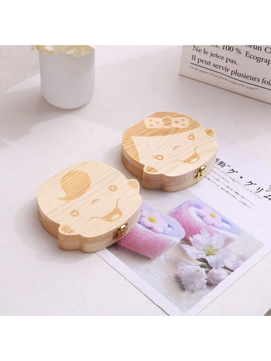 1PC Baby Tooth Box Keepsake for Girls,Wooden Tooth Storage and Saver Box for Lost Teeth Children,Newborn Baby Birthday and Shower Gift