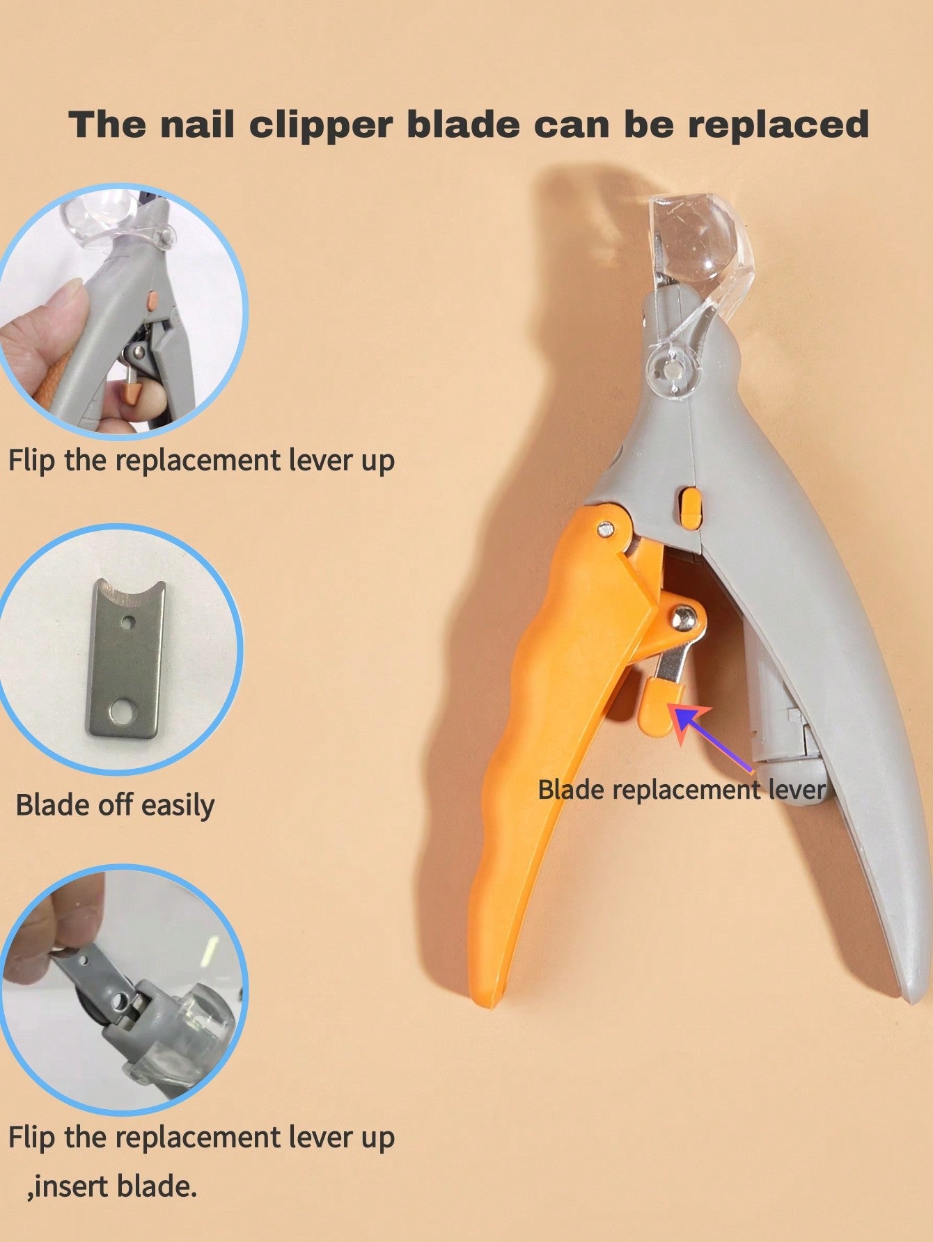 1pc LED 5X Magnification Pet Nail Clipper