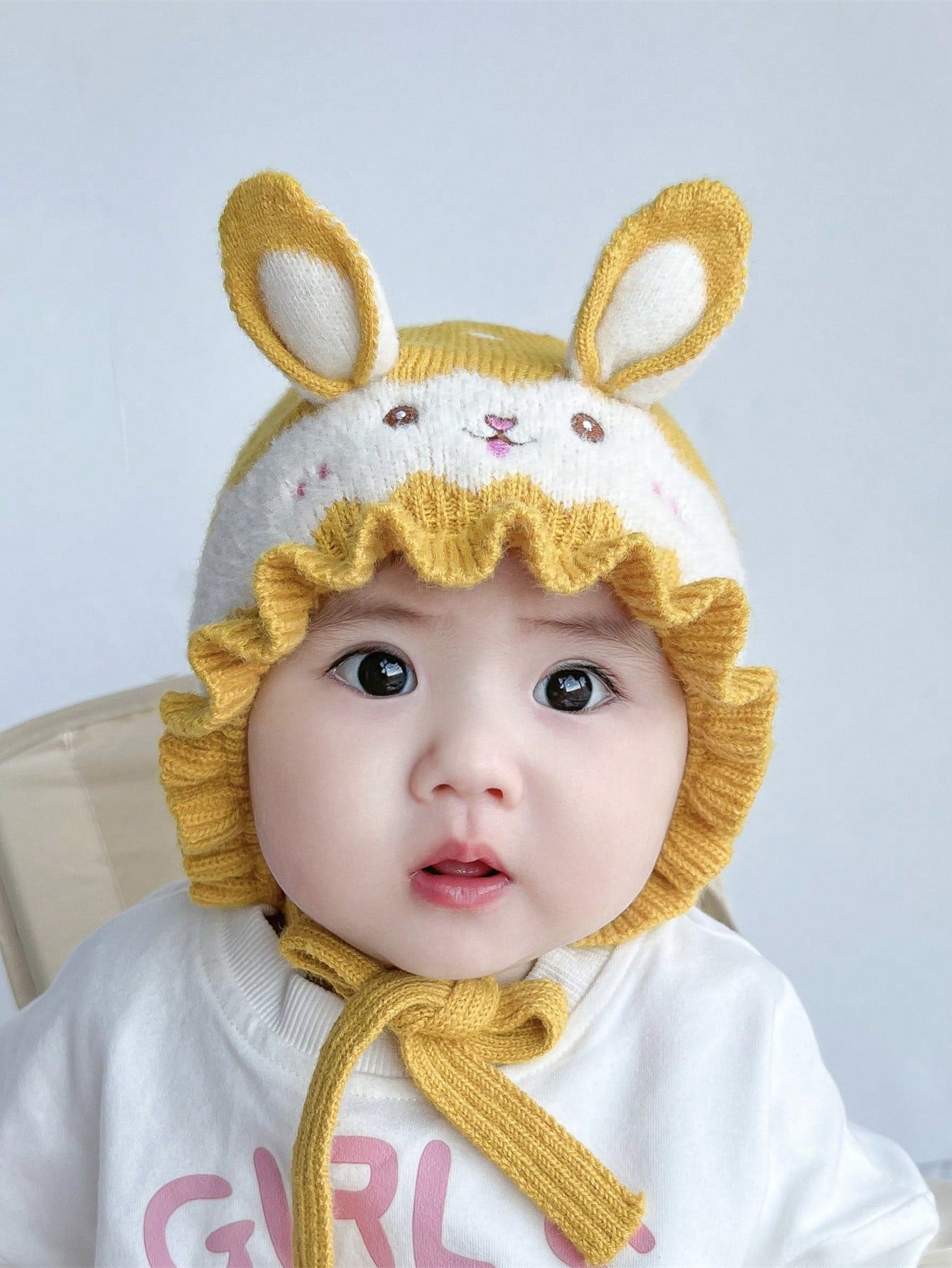 Baby Princess Knitted Hat, Cute Ear Protection Cap For Infant Toddler Girls, Autumn & Winter, 5-24 Months, 40-48cm