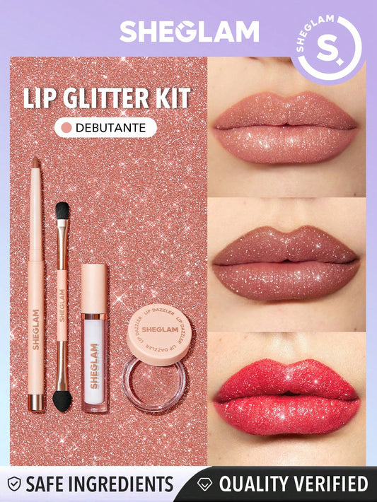 SHEGLAM Lip Dazzler Glitter Kit-Debutante