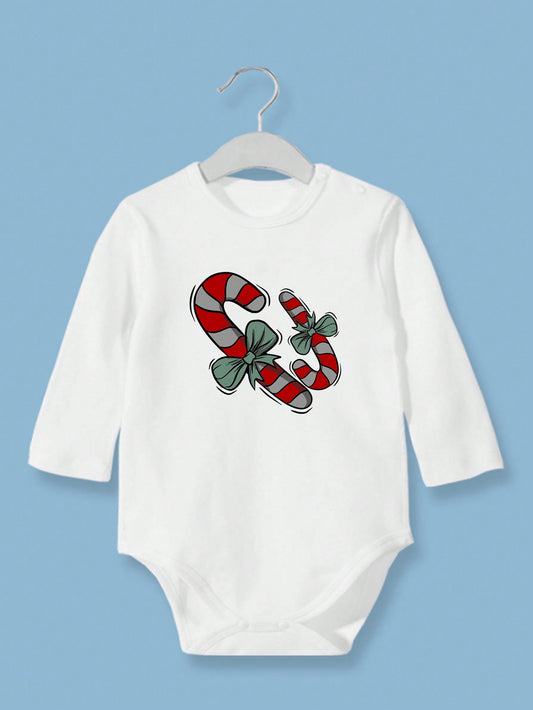 Baby Girl Christmas Bow Print Tee Bodysuit