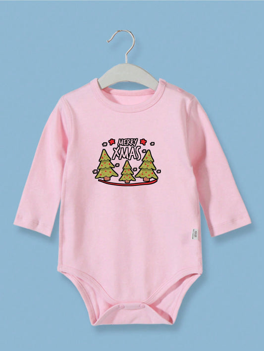 Baby Girl Christmas Print Bodysuit