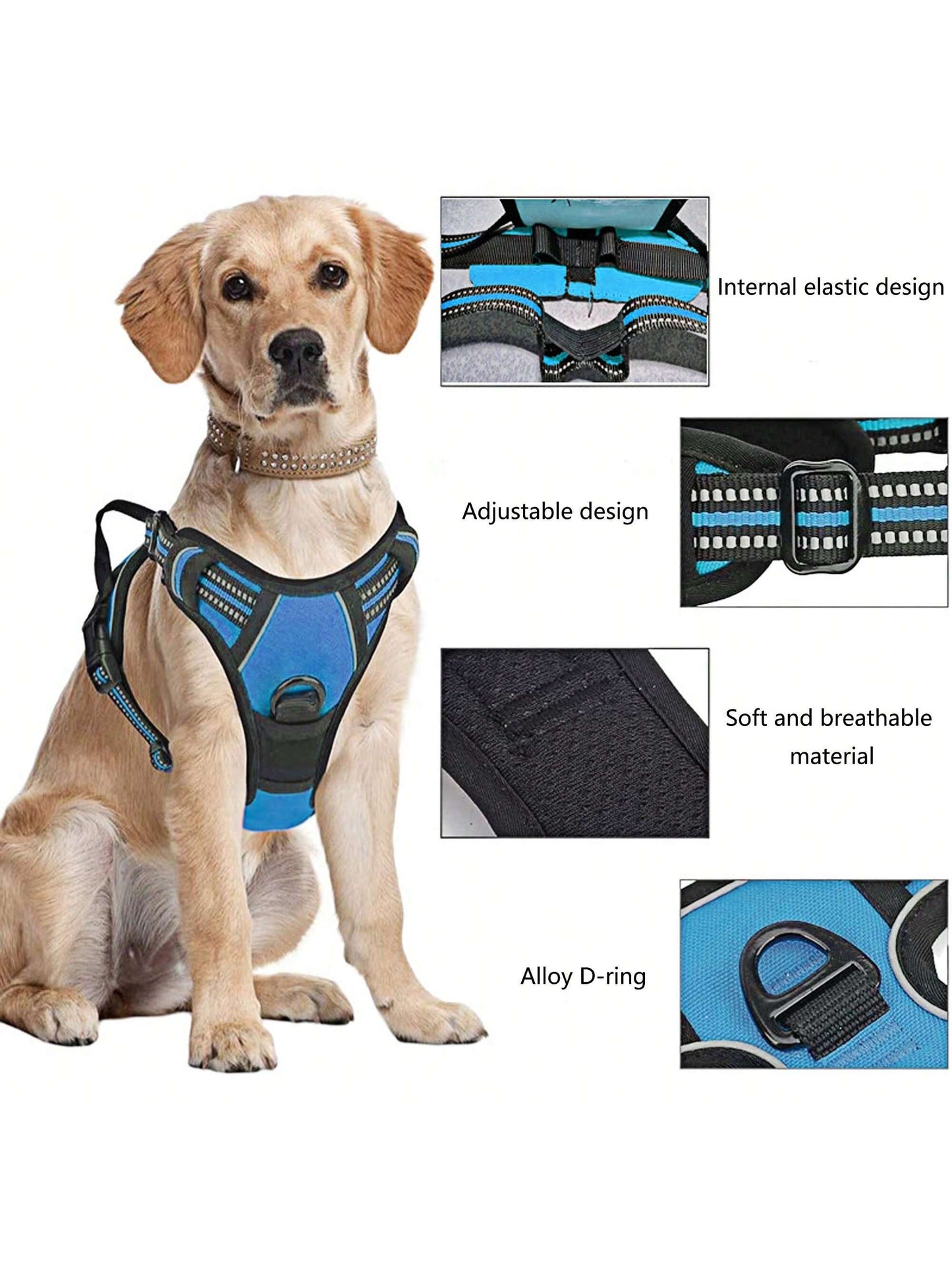 3pcs Ultimate Dog Walking Set - Harness, Leash, Poop Bag Dispenser - Ideal For Medium And Large Dogs, Extra Comfortable And Adjustable Fit