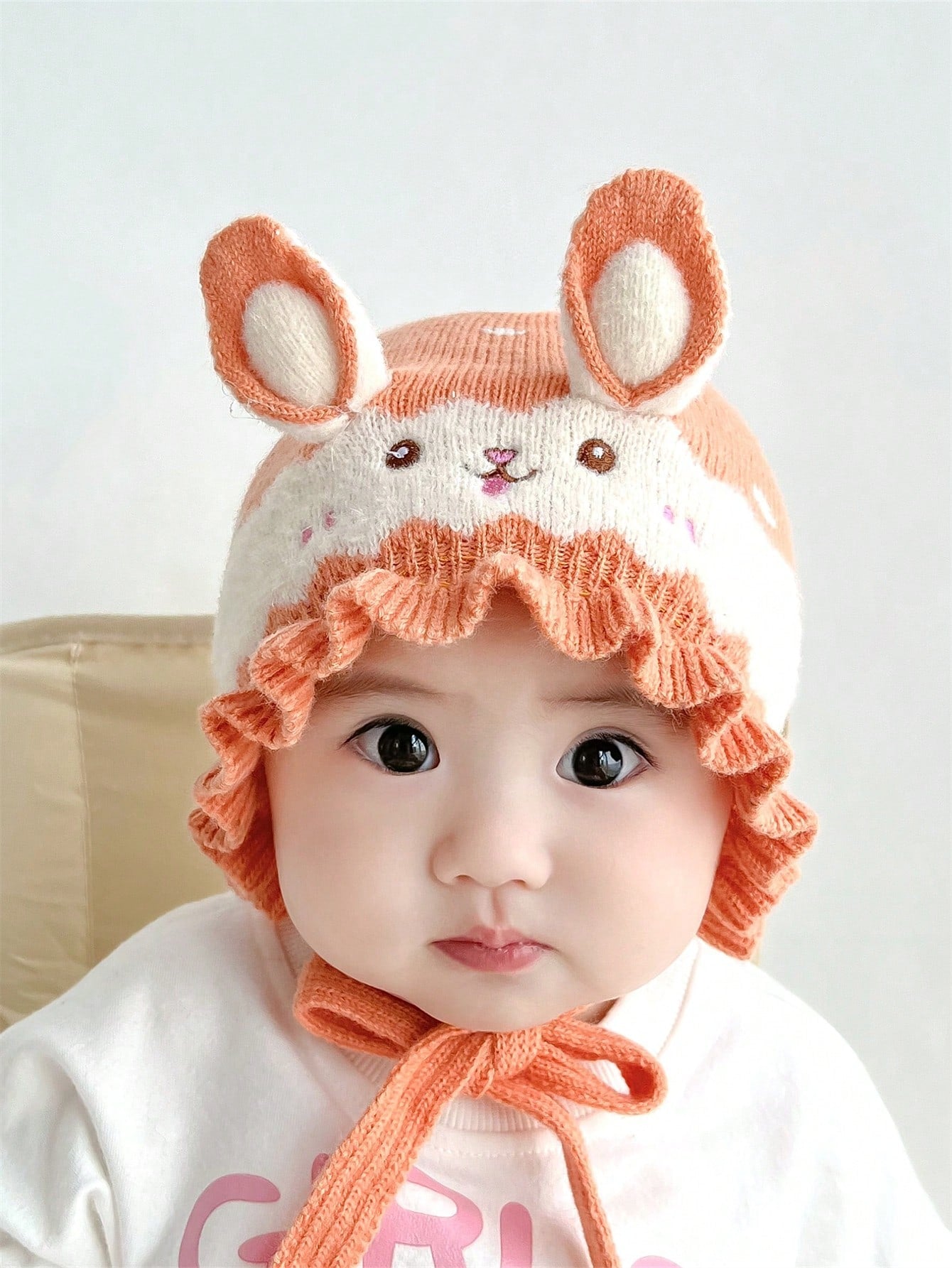 Baby Princess Knitted Hat, Cute Ear Protection Cap For Infant Toddler Girls, Autumn & Winter, 5-24 Months, 40-48cm