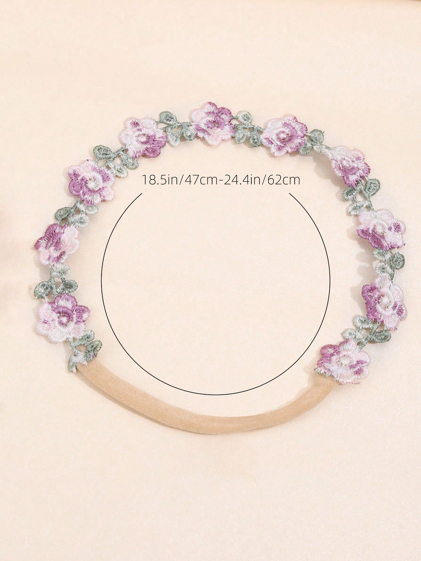 2pcs Purple Artificial Flower Headband for Girls,Lifelike Flower Elastic Hairband,Spring Trendy Headwear,Kids Baby Hair Accessories.