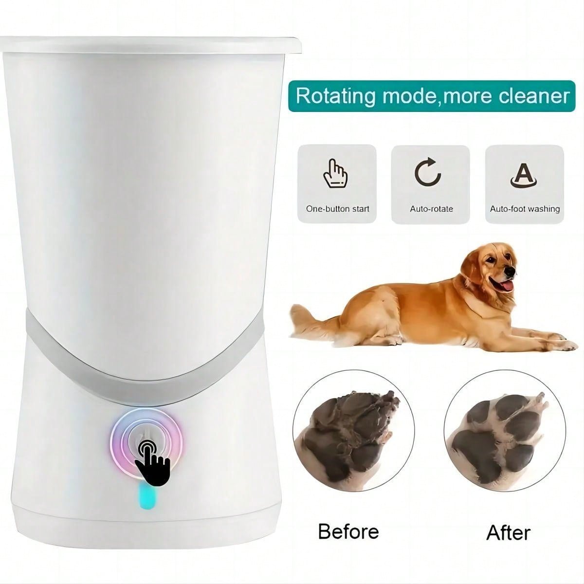 Intelligent Automatic Silicone Pet Foot Washer Dog Paw Cat Cleaner No-Rub Cleaning Massage Function Electric Pet Foot Washer Cup