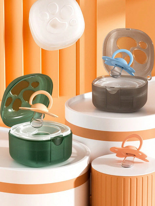 Cartoon Cat Paw Pattern Pacifier Storage Box, Color Random Delivery