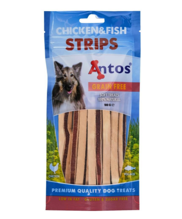 Antos - Chicken & Fish Strips 100g