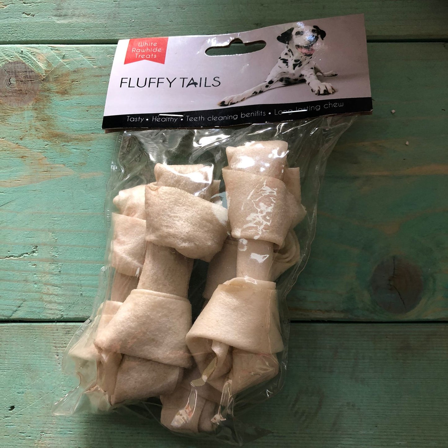 Rawhide Treats - White Knotted Bone - 4 pcs