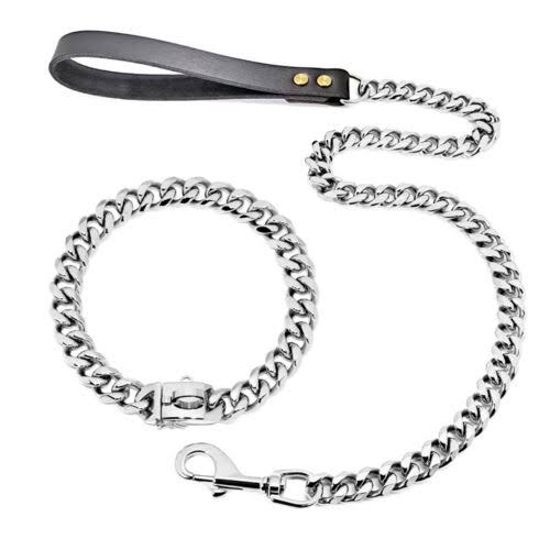 Steel Collar With Leash small for dogs